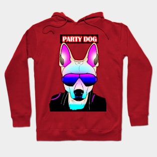 Party Dog Synthwave Retro Hoodie